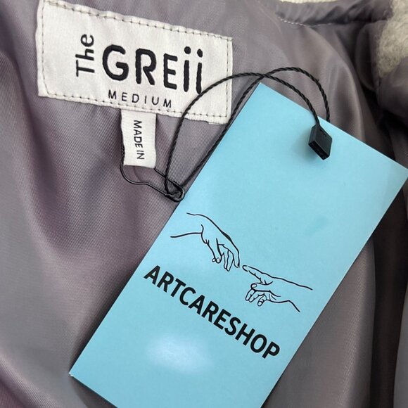 THE GREII ACS Varsity Jacket Letter C Gray/Black/White Sz M NWT - Picture 5 of 7